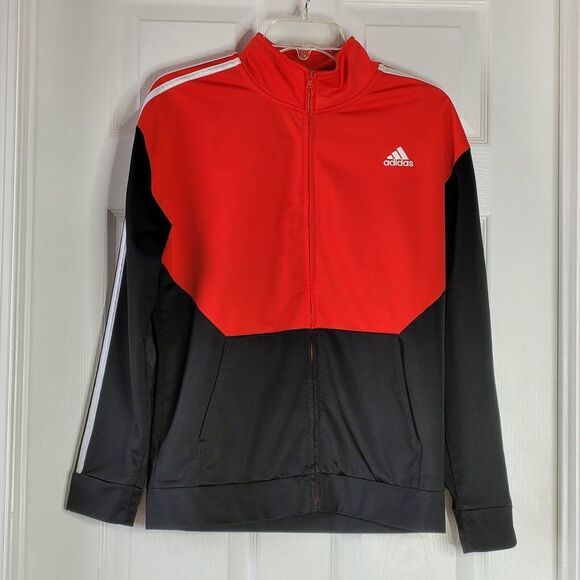 adidas Other - Adidas Red and Black with White Side Stripes Track Jacket Boys Sz XL 18/20
